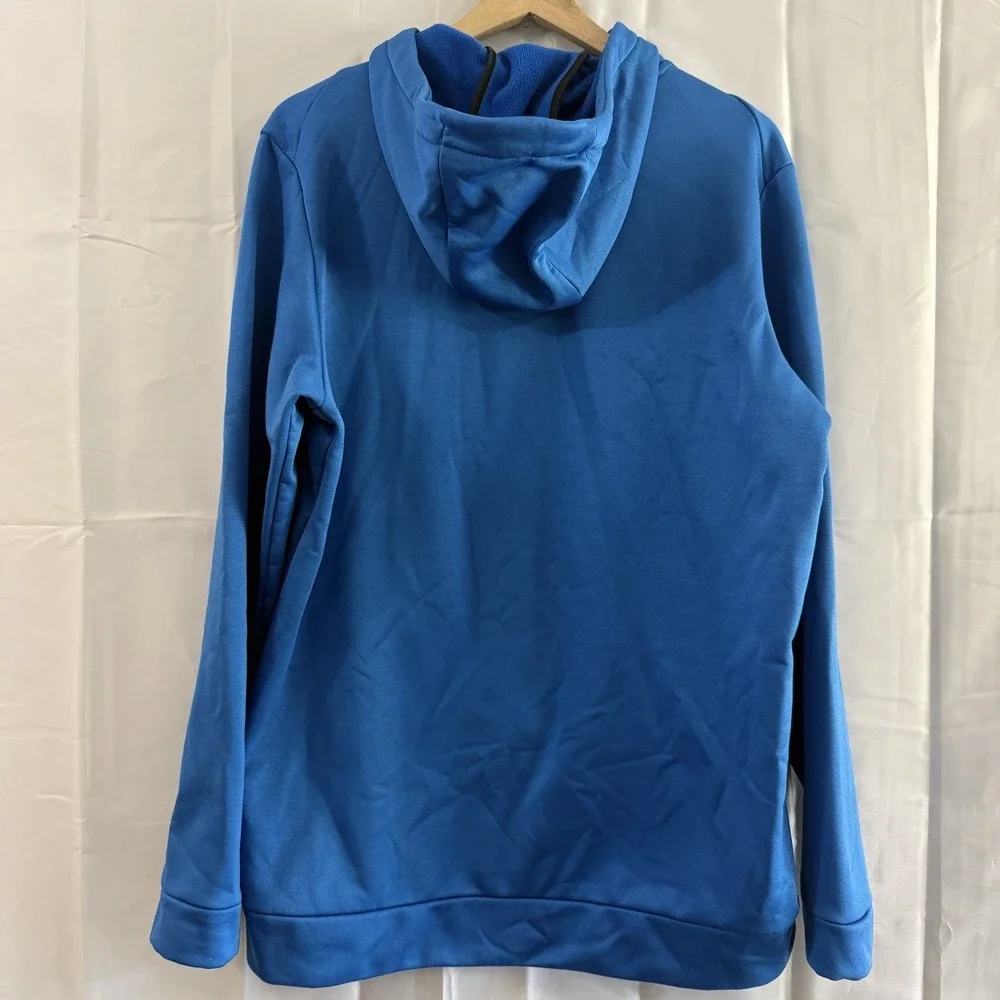 Nike Hoodie Mens Blue Orange Dri-Fit Sweatshirt Swoosh Pullover Athletic L